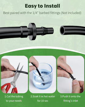 Pawfly drip tubing in garden beds delivering precise watering to plants.