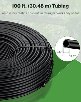 Pawfly tubing installed in a greenhouse for controlled irrigation.