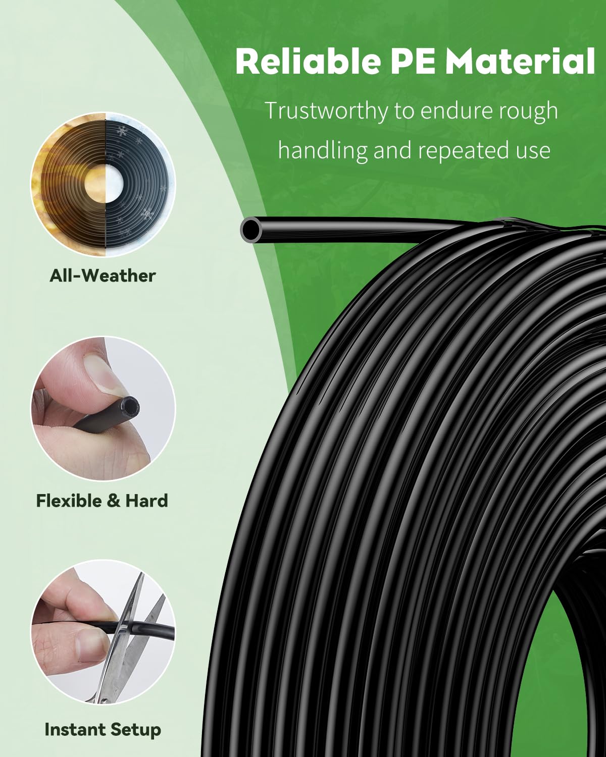 Pawfly durable polyethylene drip tubing designed for long-term garden use.