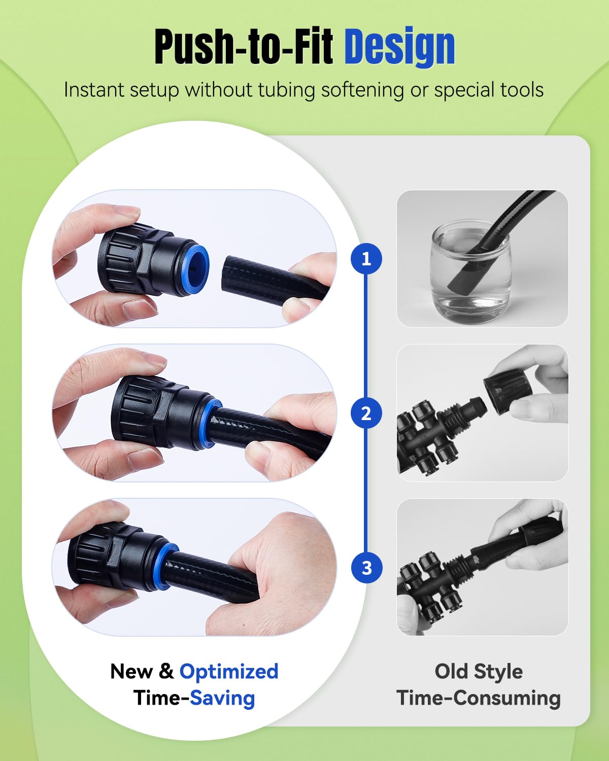 Pawfly leak-proof connection ensures a watertight seal with tubing.