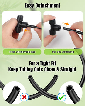Pawfly push-to-fit connectors simplify quick irrigation setup.