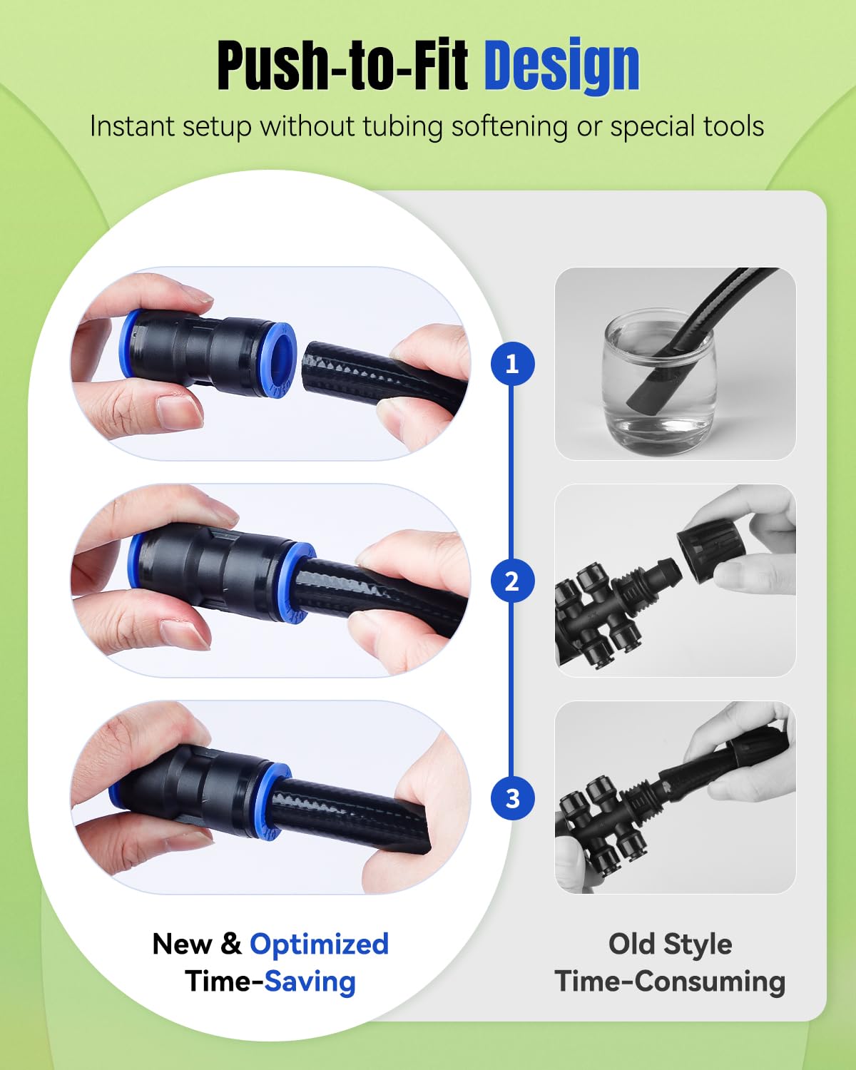 Pawfly leak-proof coupling seals 1/2 inch tubing against leaks