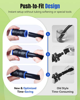 Pawfly leak-proof coupling seals 1/2 inch tubing against leaks