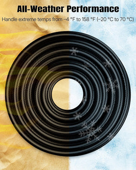 Pawfly tubing withstands extreme temps from -4°F to 158°F for outdoor setups