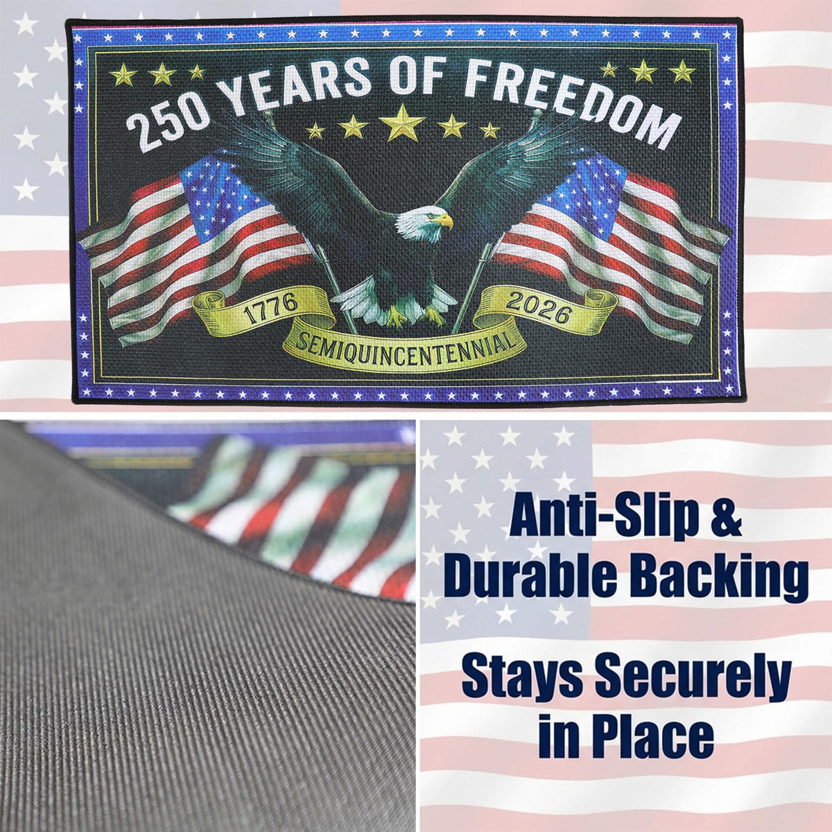 PaxNotunnxa fourth of july patriotic doormat 16x28 greets guests with pride