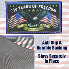 PaxNotunnxa fourth of july patriotic doormat 16x28 greets guests with pride