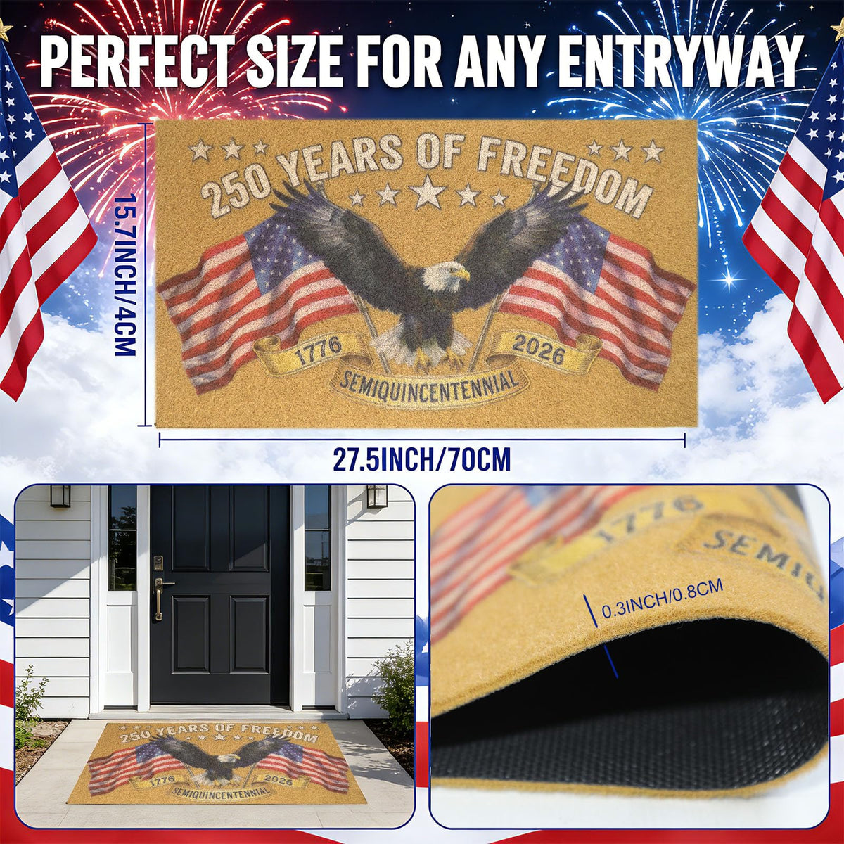 PaxNotunnxa Fourth of July porch setup enhances curb appeal.