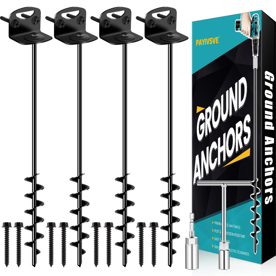 Payivsve 25-inch ground anchor with wider blades for stronger grip in soil.