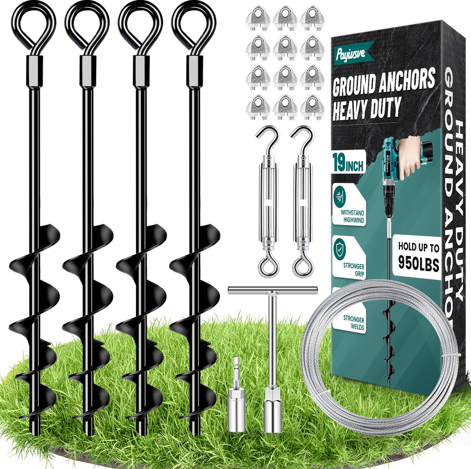 Payivsve ground anchor spiral design delivers deep grip for stable installations