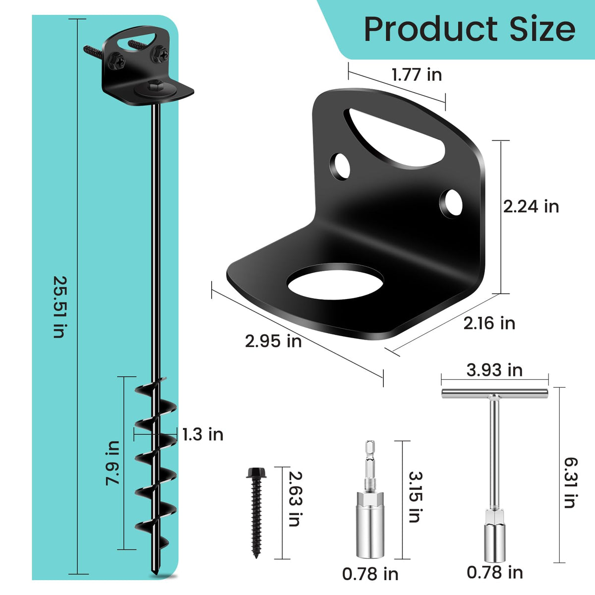 Payivsve 4-pack includes screws, adaptor, and T-hook for versatility.