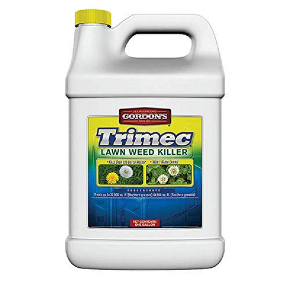 PBI Gordon Trimec lawn weed killer bottle protects cool-season lawns from broadleaf weeds.