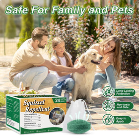 Pblovylu Squirrel Repellent Ball dispersion demonstrates scent-based deterrent in action.