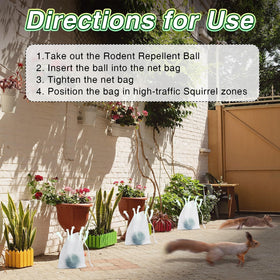 Pblovylu Squirrel Repellent Ball in garden protects plants and outdoor furniture.