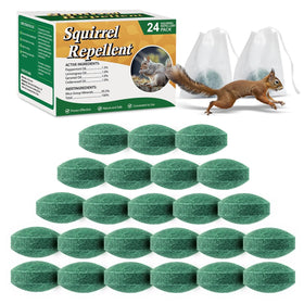 Pblovylu Squirrel Repellent Ball packaging highlights a safe, long-lasting garden solution.