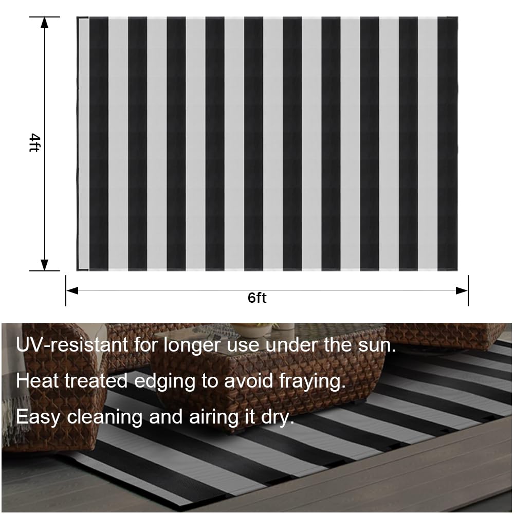 Pcinfuns plastic straw rug foldable and reversible; ideal for compact RV storage.