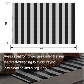 Pcinfuns plastic straw rug foldable and reversible; ideal for compact RV storage.