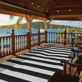 Pcinfuns lightweight rug dries quickly after rain and splashes; low-maintenance.