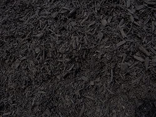 Rubber wood chips shaded by Peach Country Mulch Dye Midnight Black