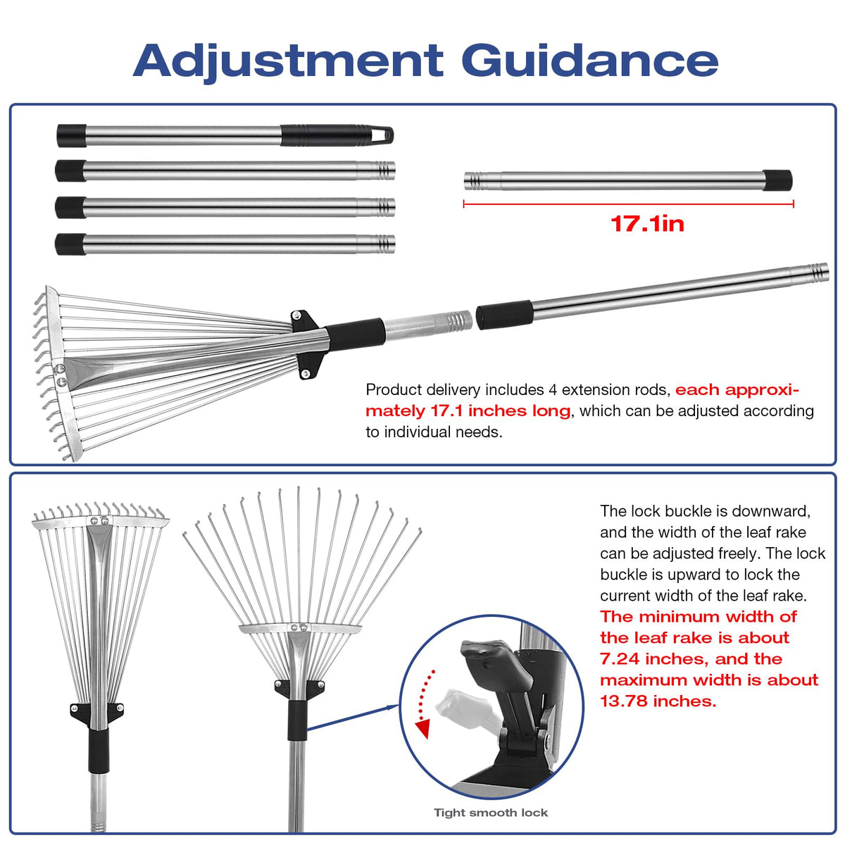 PEAKCLOUDS ergonomic grip rake reduces fatigue during extended outdoor use