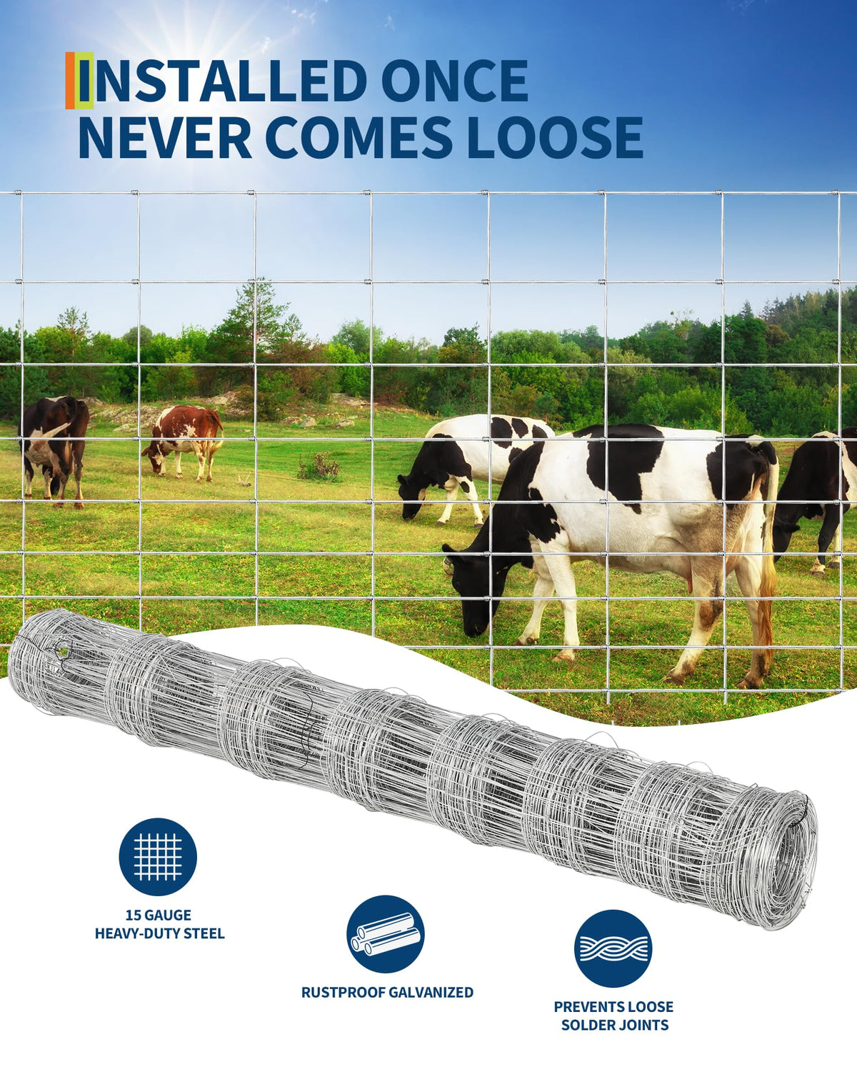 PeakPursuit 4ft by 328ft fence rolled out in a field.