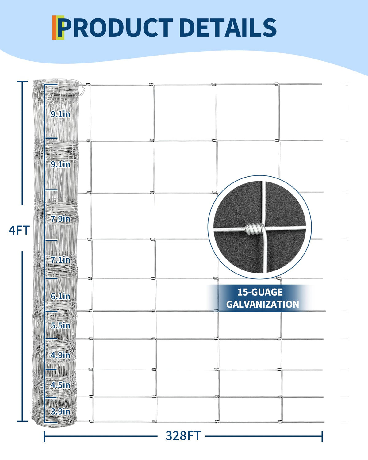 Close-up of PeakPursuit galvanized wire highlighting rust resistance and strength.
