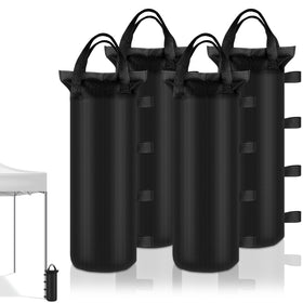 PEASUG four sandbags 6x20 securing a canopy against wind