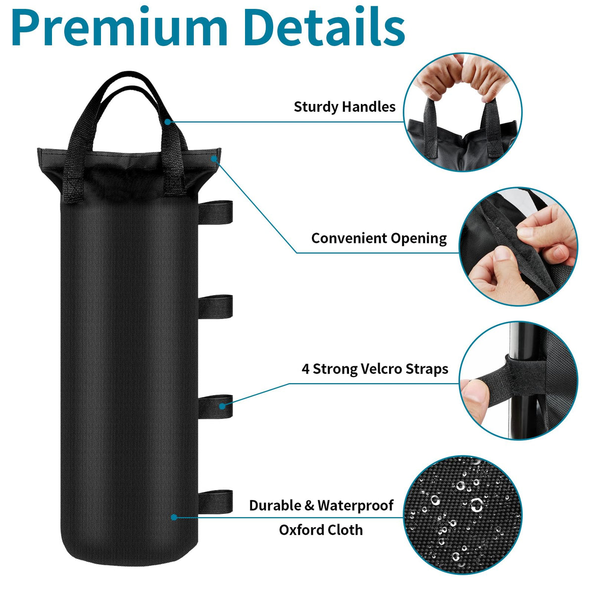 PEASUG canopy weight bags keep gazebo steady on breezy days