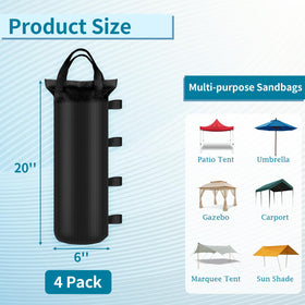 PEASUG heavy-duty sandbags for tent legs provide stable support