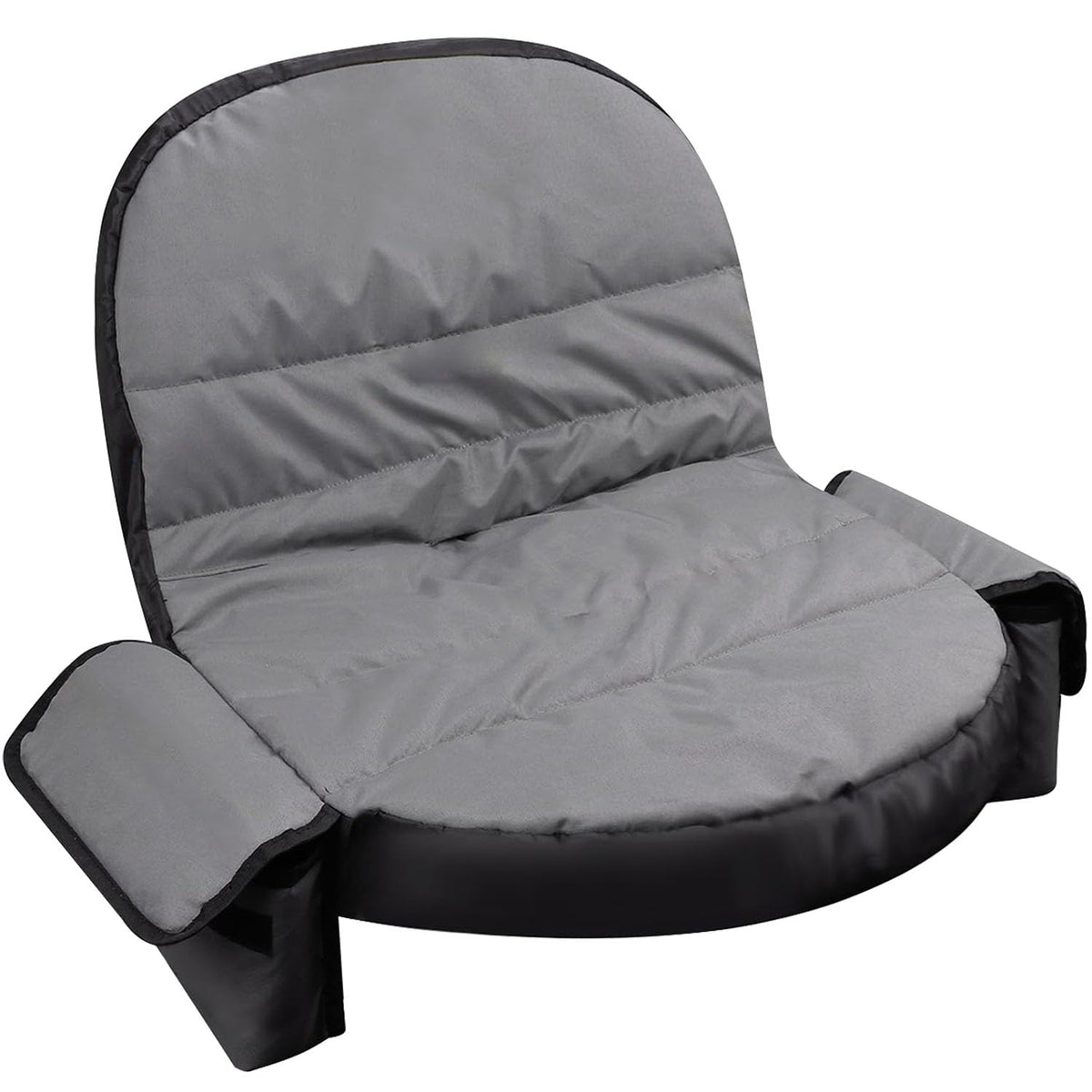 PEATOVIE lawn tractor seat cover with pocket, front view, protects seats and keeps essentials handy.