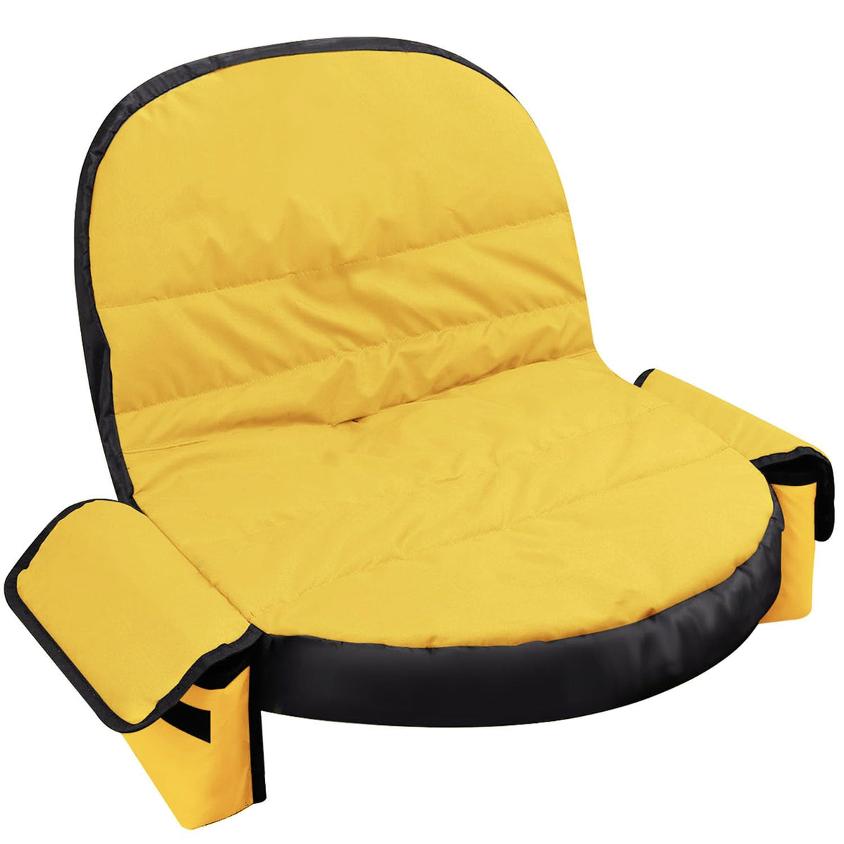 PEATOVIE lawn tractor seat cover with pocket in yellow offers durable storage.