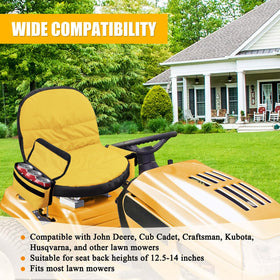 PEATOVIE seat cover yellow with side pockets keeps gloves and phone secure.