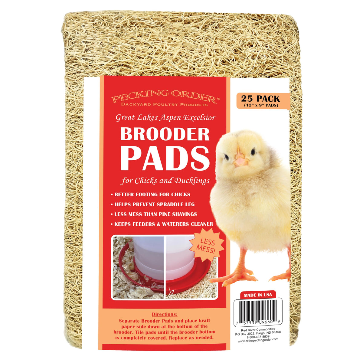 Pecking Order brooder pads for chicks provide soft, low-dust flooring.