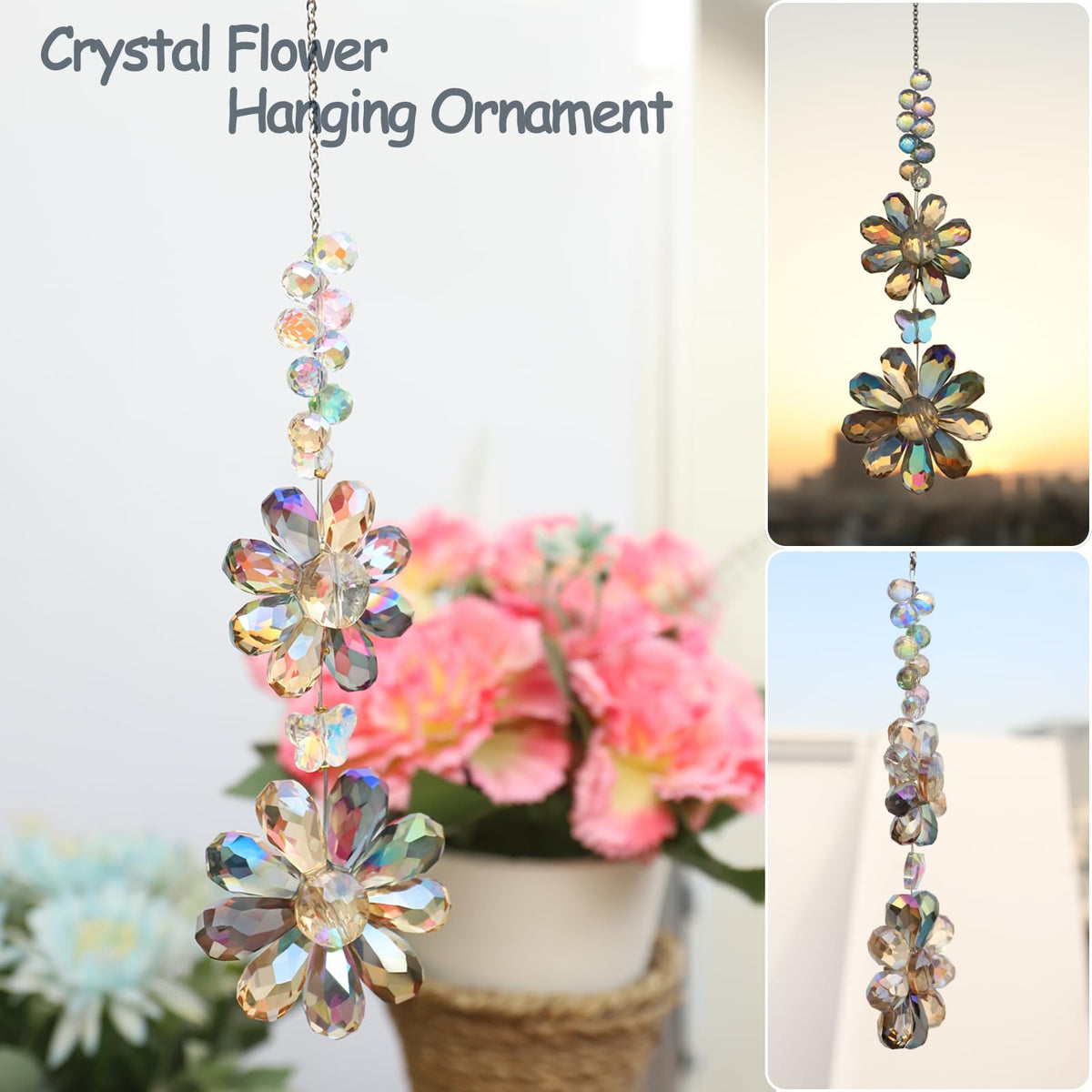 PEDOBO crystal daisy ornament brightens garden and patio with shimmer