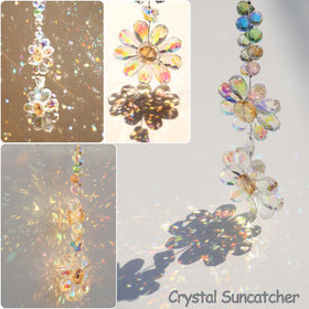 PEDOBO crystal flower suncatcher daisy outdoor hanging decor reflects colorful light