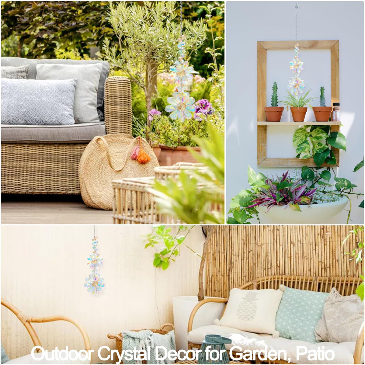PEDOBO crystal flower suncatcher daisy garden décor catches light on sunny days
