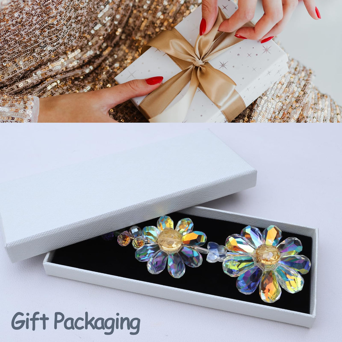 PEDOBO crystal flower suncatcher daisy gift-pack packaging signals ready-to-gift charm