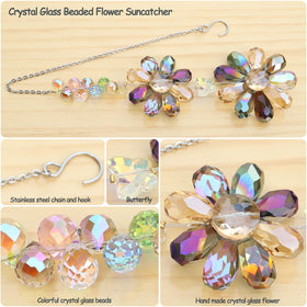 PEDOBO rainbow-maker crystal daisy projects vivid beams in sun