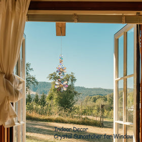 PEDOBO suncatcher lights windows and trees with colorful glow