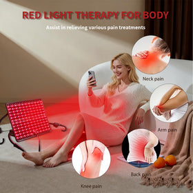 Peeko red light panel mounted on sauna wall for even exposure