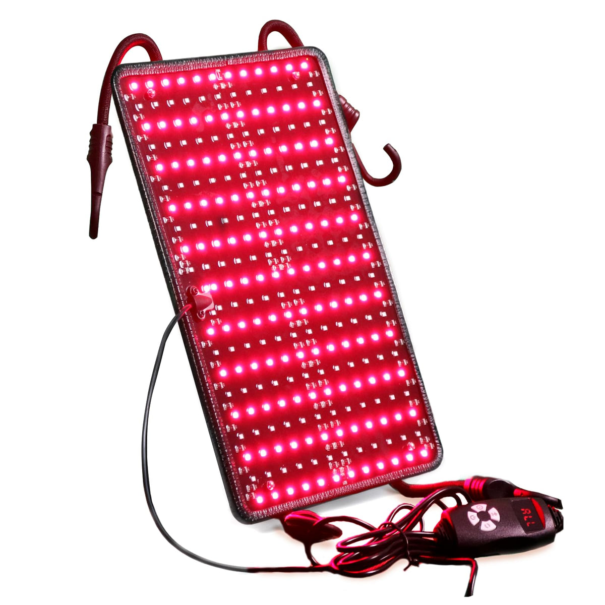 Peeko red light panel installed in sauna tent with secure mounting