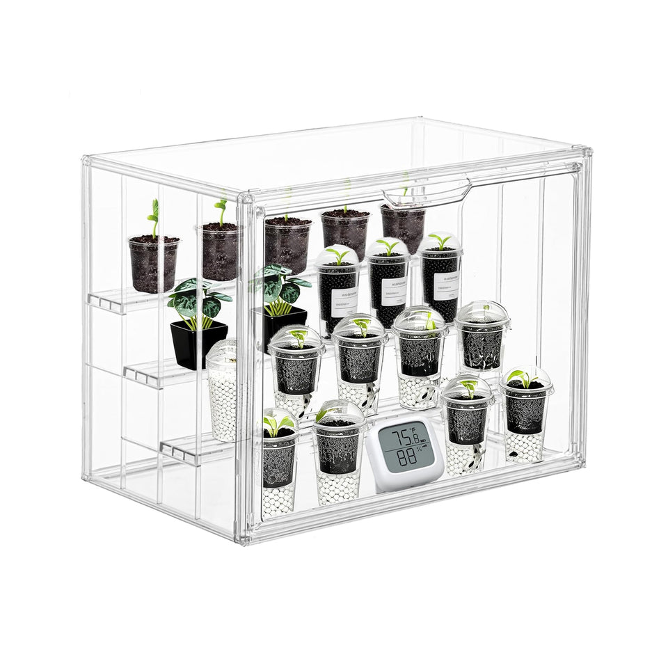 PEEKUP Clear Mini Greenhouse inside view for seed starting and display