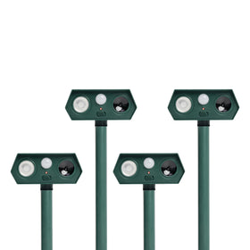 Peepst cat repellent outdoor solar unit front view protecting the garden