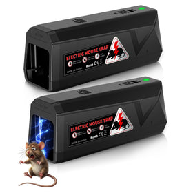 Peepst Electric Mouse Trap indoor front view shows no-touch disposal feature.
