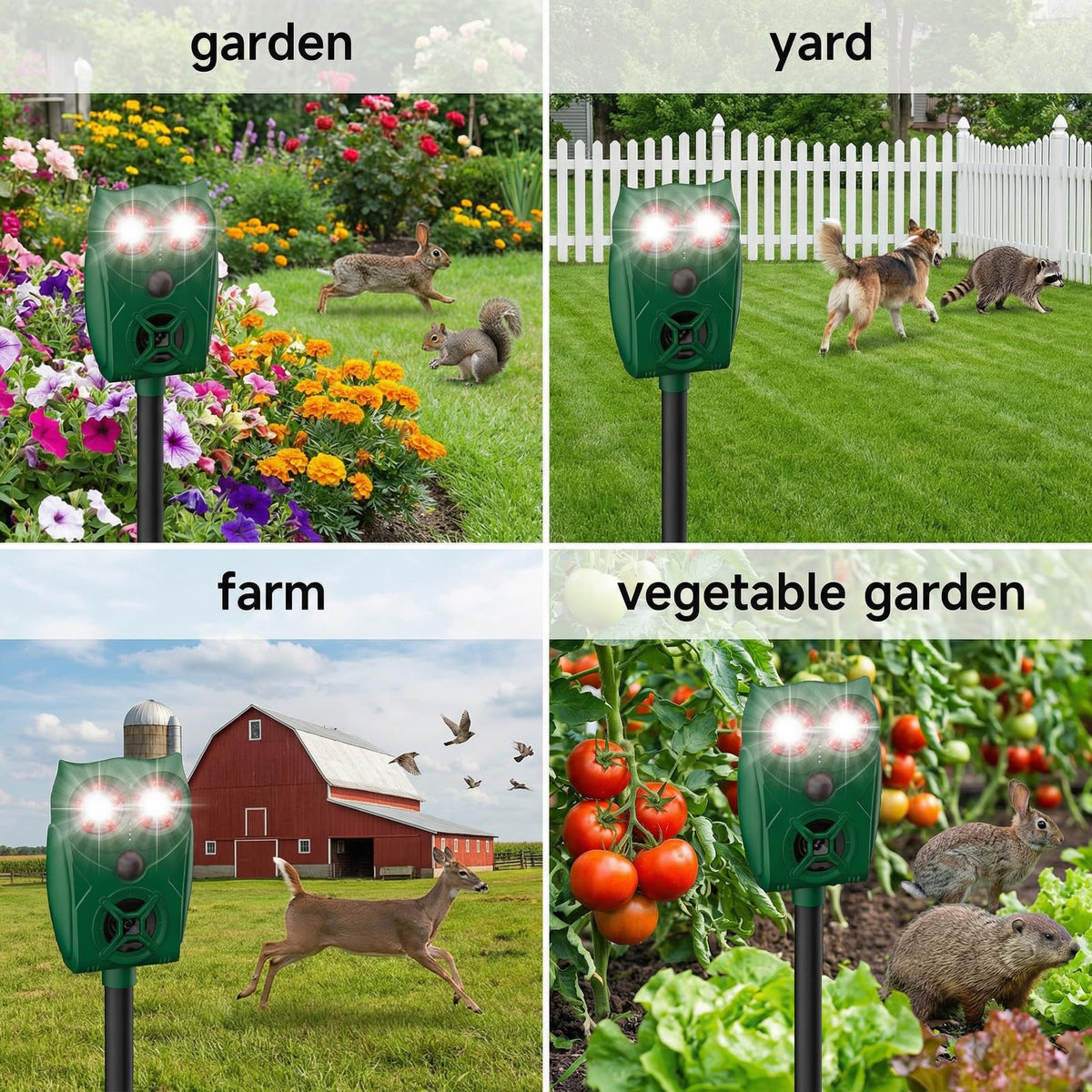 Peepst outdoor yard protection device guards gardens from wildlife intrusion.