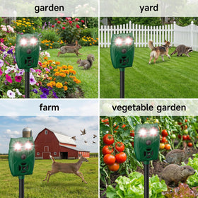 Peepst outdoor yard protection device guards gardens from wildlife intrusion.