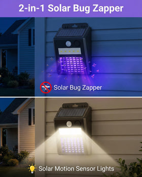 Peepst Solar Bug Zapper motion-activated outdoor light boosts nighttime visibility.