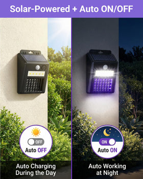 Peepst solar panel powers bug zapper for wire-free setup.