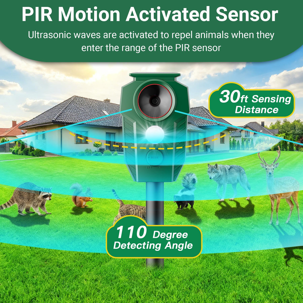 Peepst deer deterrent with LED alerts protects gardens at night.