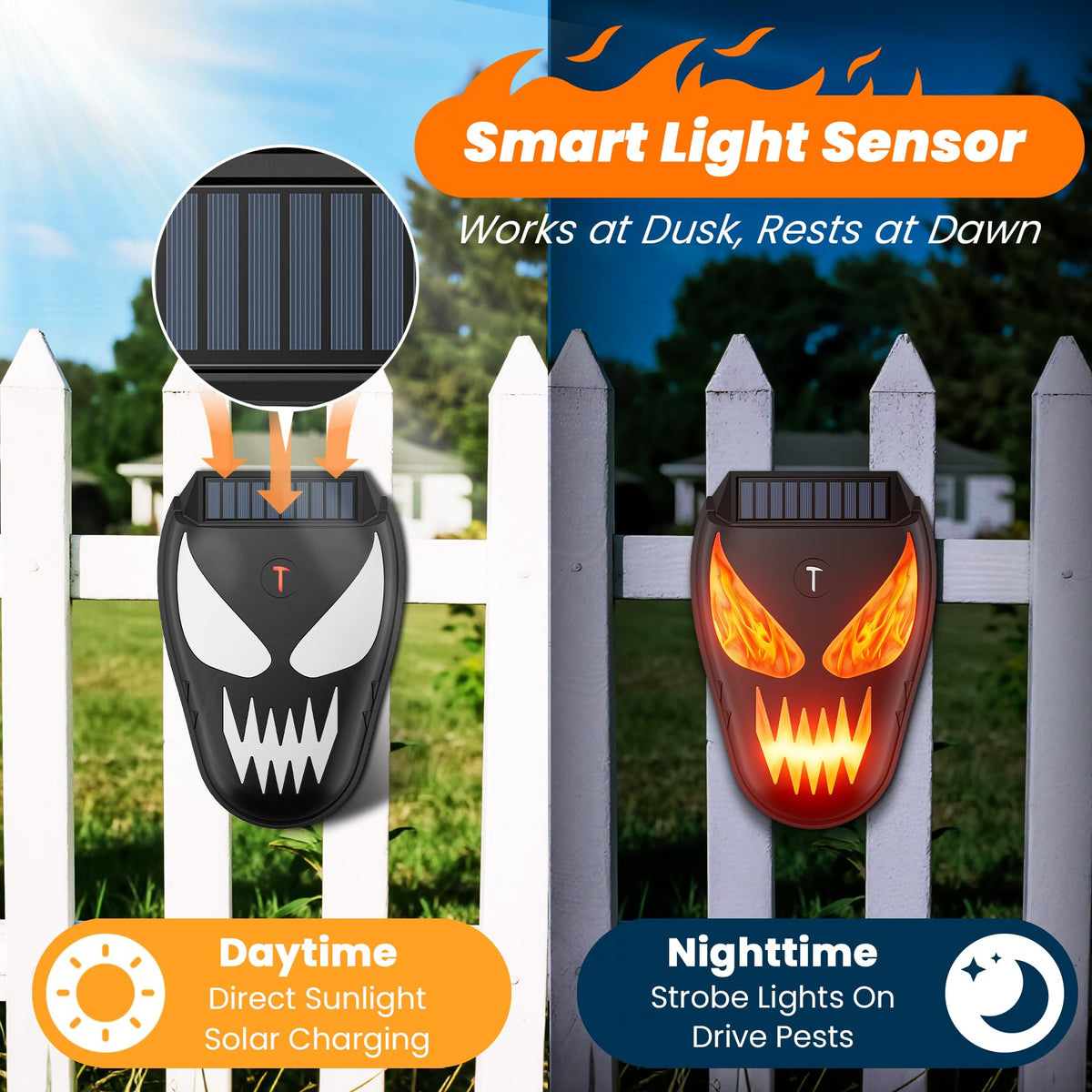 Peepst deterrent at deer-range setup protects crops effectively.