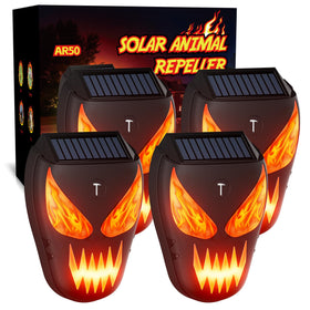 Peepst solar nocturnal deterrent front view, enhances yard protection.